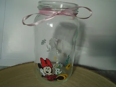Minnie Mouse Glass Sweet Jar/jar/vase/decoration/nursery Gift Hand Decorated  • £9