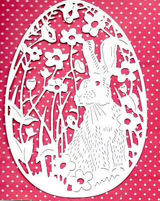 6 New Sizzix Meadow Bunny Scene Die Cuts - White Topper- Garden Easter Animal • £1.75