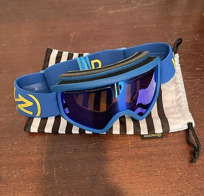 Used Vonzipper Trike Blue Mirror Lens Yellow Boys Youth Snowboard Ski Goggles • $9.99