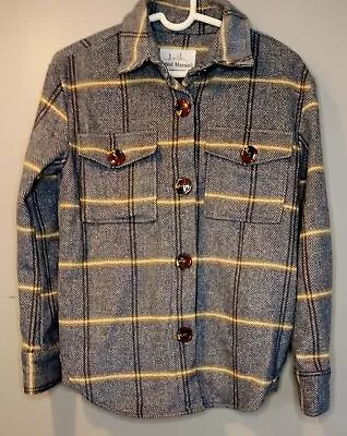 Vintage Jason Maxwell Long Sleeve Flannel Button Up Jacket/Shirt Sz Small Blue • $25