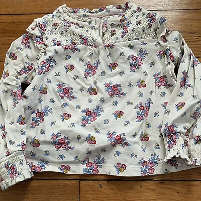 Mini Boden Girls Spring Floral Pink Jersey Shirt 2-3 • $8