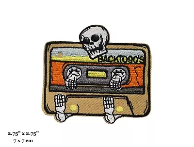 Vintage Cassette Tape Skeleton Back To 90's Retro Kids Embroidered Iron On Patch • $4.99