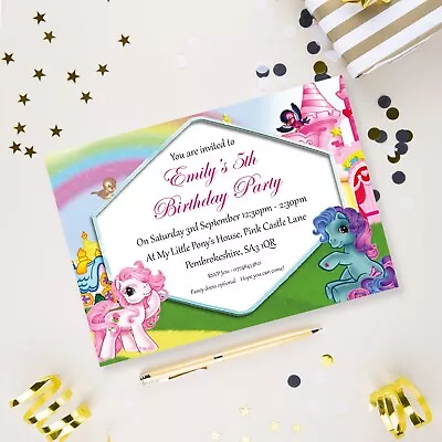 My Little Pony 10 Personalised Birthday Party Invitations • £6.99