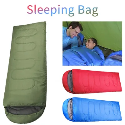 4 Season Sleeping Bag Waterproof Outdoor Camping Hiking Envelope Single Zip Bags • £10.99