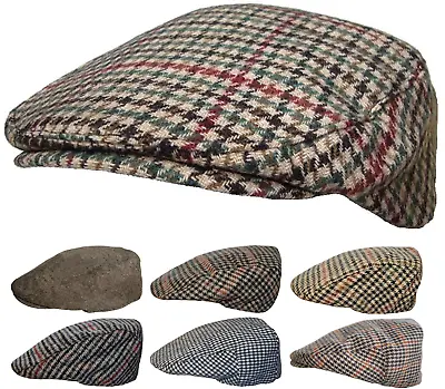 £10.99 • Buy Tweed Country Flat Cap Peaked Outdoors Check Or Herringbone Racing Hat