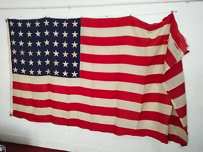 Vintage American Flag USA United States 48 Sewn Stars Large Size Item954 • $349