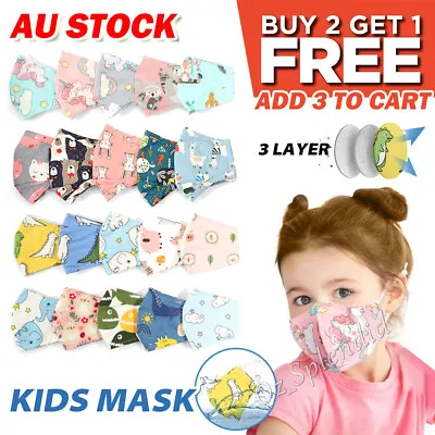 Kids Face Mask Children Masks Thin Breathable Washable Reusable Mouth Cover AU • $4.99