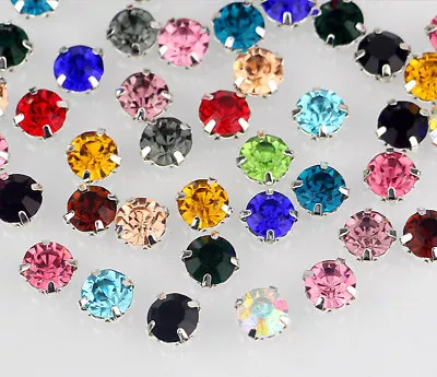 5mm-8mm Crystal Sew On Glass Cup Rhinestone Montees Silver Base Beads Craft Gem • $24.99