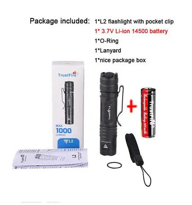 Trustfire  1000LM LED Mini Tactical EDC Flashlight 14500 AA Waterproof Torch • $33.99