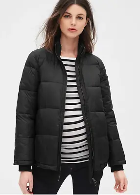 Gap XS Maternity ColdControl Lightweight Puffer Coat XS 0 2 Black NWOT • $49.90