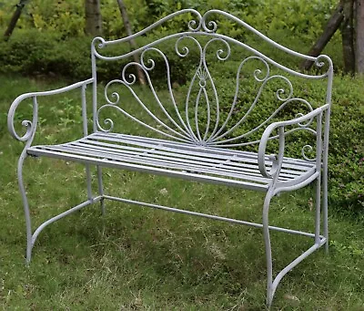 Garden Bench Seat Patio Furniture Foldable Metal Vintage Antique Outdoor • £139.99