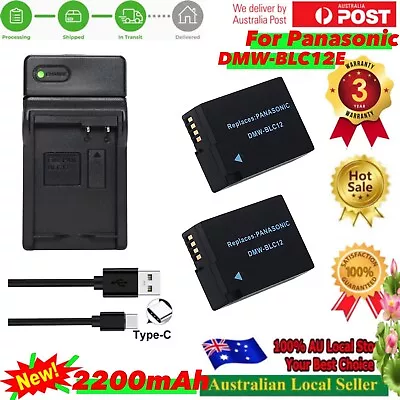 2x Battery +UsbC Charger For Panasonic Lumix DMC-FZ1000 II DMC-FZ2000 DMC-FZ2500 • $65.66