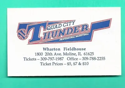 (1) Quad City Thunder  1987-88 Cba Basketball Official Pocket Schedule  (g9053) • $3.27