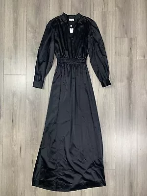 Miguelina Black Silk Long Sleeve Dress Size XS NWT • $199