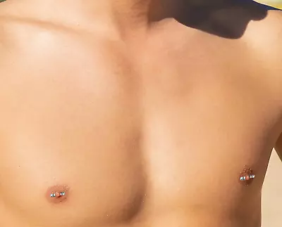 $21.99 • Buy Male Fake Non-Piercing Nipple Ring Magnetic Barbell Stud Faux Body Jewelry