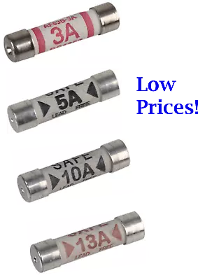 3A 5A 10A 13A  Fuse Domestic Cartridge Plug Household Mains 3 5 10 13 Amp Fuses • £23.89