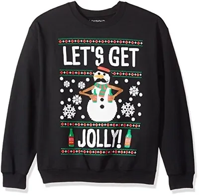 Hybrid Apparel Men's Ugly Christmas Sweater Snowman Jolly Beer Party Mustache • $23