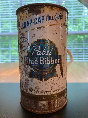 Pabst Blue Ribbon Beer Quart Snap-Cap TO Empty Outdoor Can No Bottom • $25