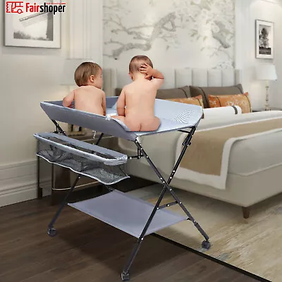 Baby Changer Table Folding Nursery Unit Changing Station With Storage Organizer • £43