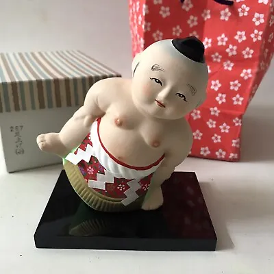 Japanese Sumo Wrestler Porcelain Ornament Bought In Japan Hand Painted Tokyo • £26.21