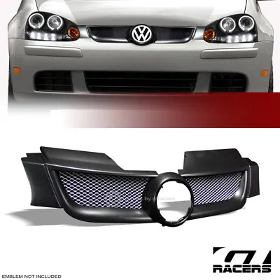 For 2006-2009 Vw Golf Rabbit Mk5 Blk Aluminum Mesh Front Bumper Grill Grille ABS • $52