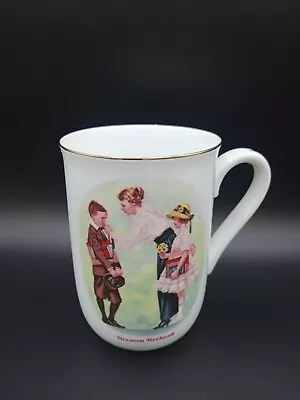 (35) Vtg 1986 Norman Rockwell The First Day Of School Coffee Mug  Gold Trim. New • $8