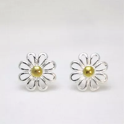 925 Sterling Silver Cute Daisy Flower Stud Earrings Women Girl Jewellery Gift UK • £3.89