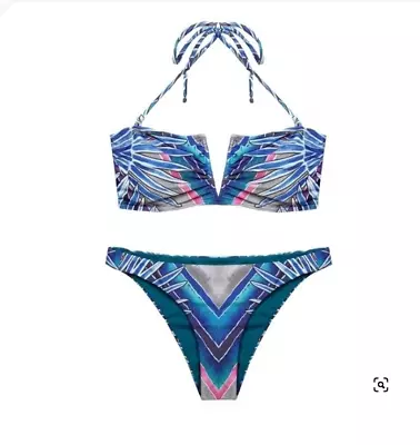 Mara Hoffman Rising Palms Bikini V Wire Top And Reversible Bottom Set Sz M • $19.99