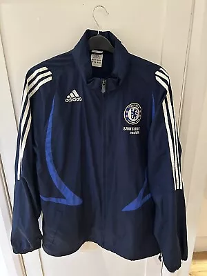 Adidas Chelsea 2007-08 Men’s XL Hooded Raincoat Training Jacket Blue Embroidered • £19.99