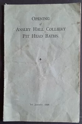 Ansley Hall Colliery Atherstone Warwickshire  - 1st JAN 1938 Opening Of Baths • £2