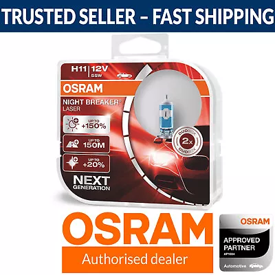 OSRAM Night Breaker Laser +150% H11 Car Headlight Bulbs (Twin) • $33.99