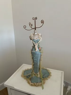 £50 • Buy Vintage Victorian Tall Lady  Jewellery Stand, Duck Egg Colour