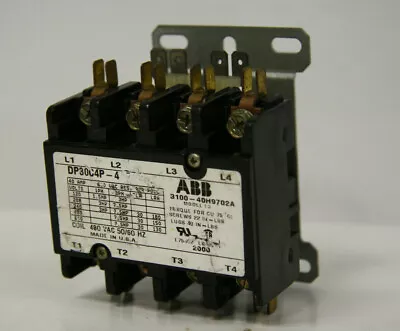 ABB DP30C4P-4 Definite Purpose Contactor 4 Pole 480VAC 50/60Hz Coil 40A 600VAC • $35