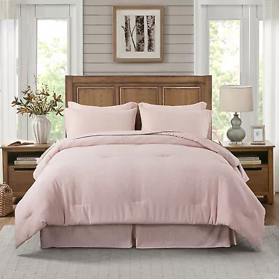 8 Piece Bed In A Bag Cationic Fabric Comforter Set Breathable Reversible Bedding • $36.99