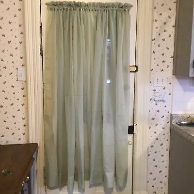 $12 • Buy Sheer Sage Green Curtains 58w X  61l  2 Pair, 4 Panels, Exc. Cond. G1-29