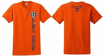 Orange Just Ride Custom Number Plate Youth T Shirt Child Mx Motocross Ktm Sx • $32.99