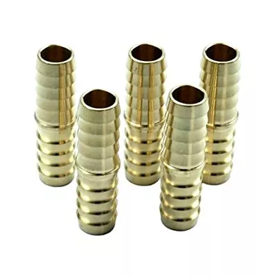 Brass Barb Union Fittings 1/2  Barbed X 1/2  Barbed Splicer Brass Hose Fittin... • $11.56