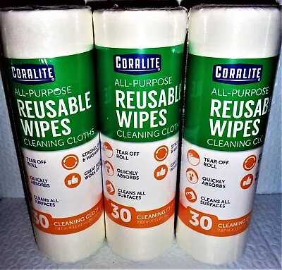 Coralite All-Purpose Reusable Wipes Cloths Lot Of 1 To 6 30 Ct. (20 X 30 Cm ) * • $9.45