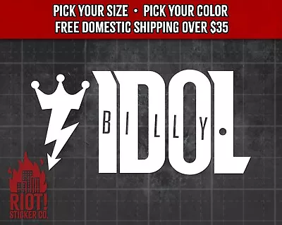 Billy Idol Decal For Car Sticker For Laptop 80's Rock New Wave • $20.36