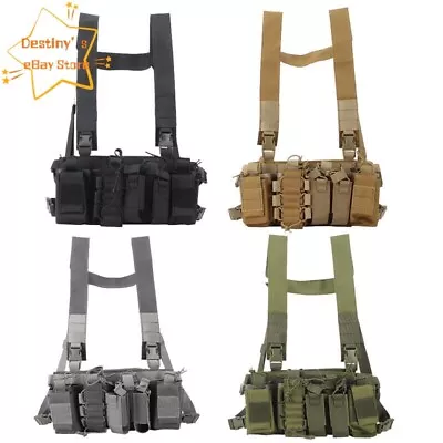 Tactical Chest Rig Shoulder Molle Tool Recon Bag W/ .223/5.56/7.62 Mag Pouches • $50.88