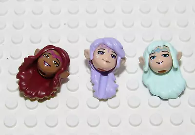 Lego Elves Parts Only Head/Hair:  Azari/Brown ~ Aria/Lavender ~ Naida/Blue • $14.99