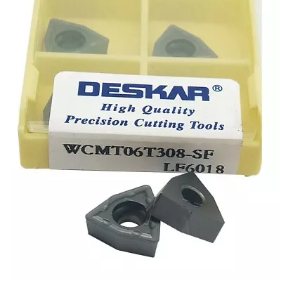 DESKAR 10PCS WCMT06T308-SF LF6018 CNC U Drill Carbide Insert For Stainless Steel • $20.97