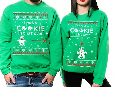 Christmas Matching Couple Sweatshirts Pregnancy Announcement Christmas Sweaters • $74.99