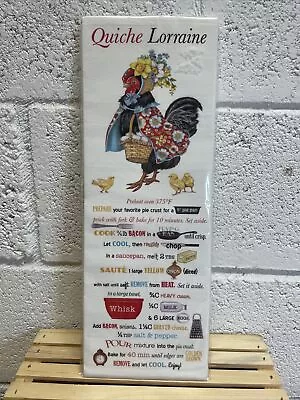 NIP Mary Lake-Thompson Flour Sack Dish Towel W Mama Rooster Quiche LorRecipe 30” • $9.99