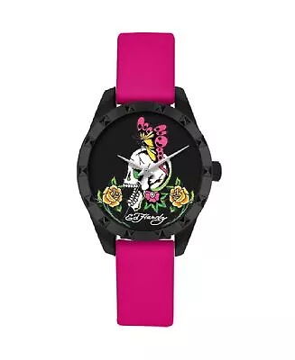 Ed Hardy Ladies Black/Fushia Plain Watch Analog • $24.99