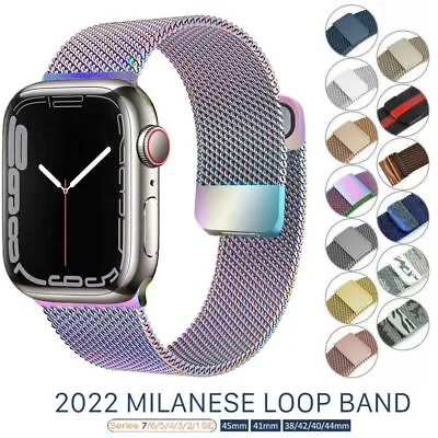 $16.99 • Buy Luxury Steel Mesh Band Strap For Apple Watch Series 8 7 6 5 4 3 SE 49/44/41/45mm