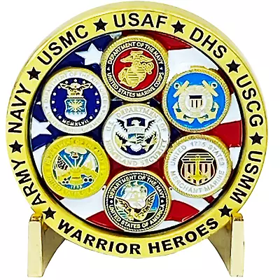 DL3-08 Military Warrior Heroes Challenge Coin Navy Air Force Marine Corps. Army • $19.99