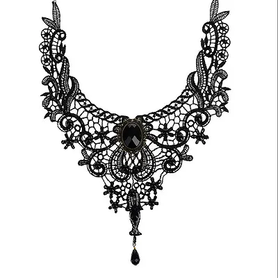 Vintage Lace&Beads Choker Victorian Steampunk Style Gothic Collar Necklace A_-_ • $7.16