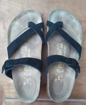 £14.38 • Buy Birkenstock Papillio Mayari Black Leather Sandals Size EU 38 L7 M5 