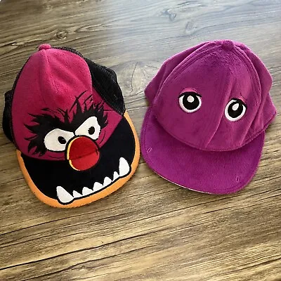 Barney Dinosaur Hat Purple Embroidered With Muppets Animal Hat! VTG CARTOON CAPS • $29.99